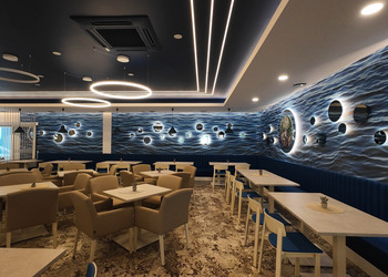 Sala restauracyjna wieczorem Ośrodek Bryza Dźwirzyno bufet szwedzki
